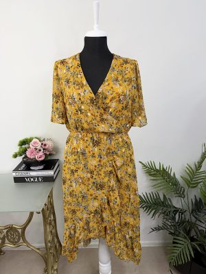 Rochie calitativa cu model auriu Casual ladies M