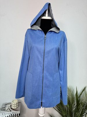 Hanorac lung imitatie piele intoarsa Laura Torelli XL