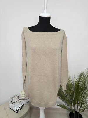 Pulover lung amestec lana casmir cu spate deosebit Kaos made in Italy L