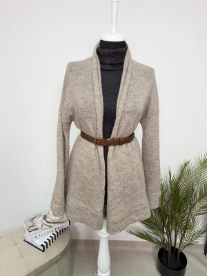 Cardigan amestec lana cu curea inclus  M-L