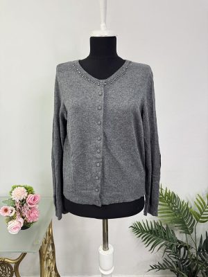 Cardigan tricotat cu detalii la manaeca Frachtenmanufaktur Munchen M
