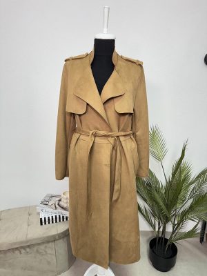 Trench imitatie piele intoarsa H&M XS