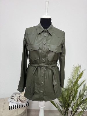 Trench imitatie piele Stradivarius XS