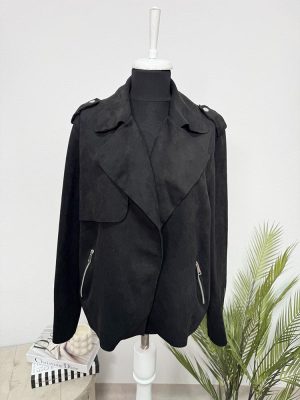 Cardigan imitatie piele intoarsa Ladies +Size 50-52