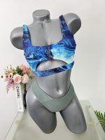 Costum de baie doua piese sutien fara burete sutien Zaful Sutien M chilot s-m