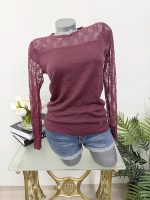 Bluza cu maneci dantela Guess s