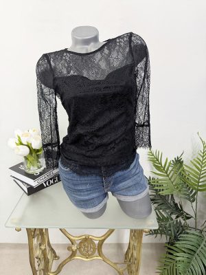 Bluza dantela cu maieu Clockhouse S