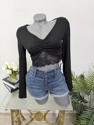 Bluza cropp dantelata Shein